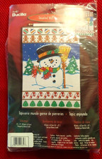 Bucilla Jeweled Wall Hanging Creative Kit titled "Snowman" 16" x 25" 84686 New