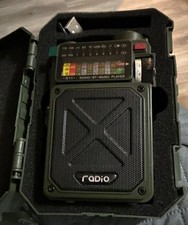 CODio R11 Portable Radio Bluetooth Solar Powered w/ Green Carry Case