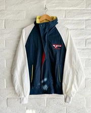 Vintage King Louie Pro Fit Hooded Windbreaker Jacket Men's L Colorblock USA Made