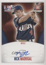 2014 USA Baseball Box Set 18U National Team Signatures Nick Madrigal Auto 3wu