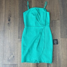 Lulus Size Medium Teal Green Tulip Hem Sleeveless BodyCon Mini Dress NWT