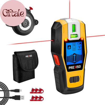 2-In-1 Stud Finder with Laser Level, Rechargeable Multi Surface Cross Line Laser