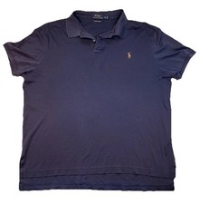 Polo Ralph Lauren Men  s Polo Size XL Navy Blue Pique Cotton Short Sleeve Shirt