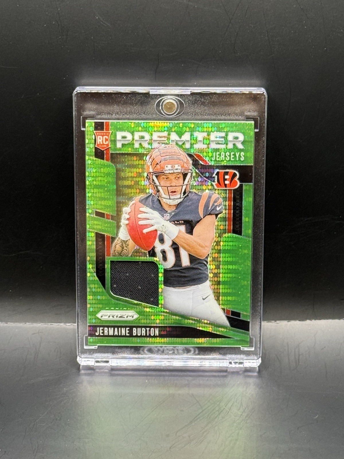 2024 Panini Prizm - Premier Jerseys Jermaine Burton #PJ-JBN Neon Green Pulsar...