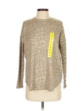 NWT Buffalo by David Bitton Women Brown Long Sleeve T-Shirt S