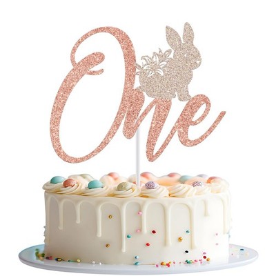 Easter Cake Topper, Bunny 1st Cake Decorations, Spring Easter 1st Decor, Bunn...