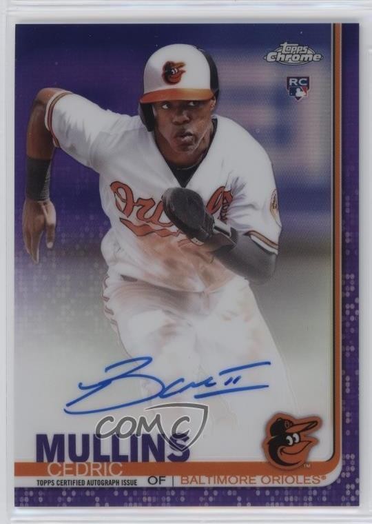 2019 Topps Chrome Rookie Purple Refractor /250 Cedric Mullins #RA-CM Auto 08ht