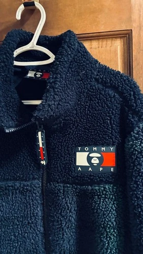 Jacket Coat AAPE by A Bathing Ape Plaid Logo full-Zip Mens MEDIUM Tommy Hilfiger image 3