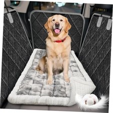 Thickened Dog Bed for Car Back Seat, Upgraded Bottom Non-Slip Fits Grey-white