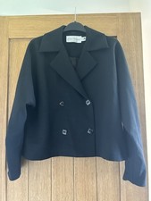 Joyce Ridings Black Smart Short Length Wool Blazer Size 10 Made In Great Britain