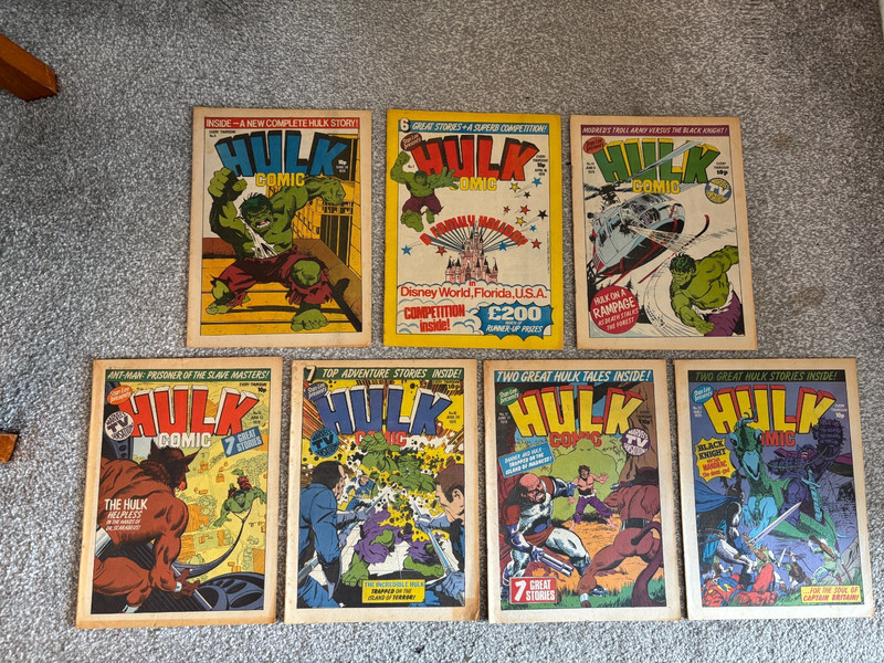 7x Hulk Comic Weekly lot Marvel UK 1979 #4 7 14 15 16 17 22