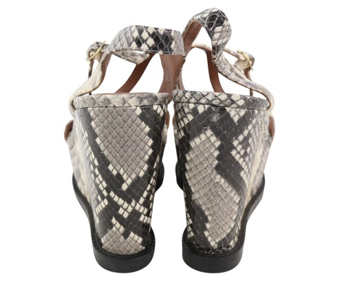 EMPORIO ARMANI Women Sandals EU37 Leather Snake Pattern Platform Heeled RRP€288 - Picture 7 of 9