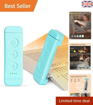 Eye Caring USB Rechargeable Clip-On Book Light: 3 Colors & 5 Brightness Options