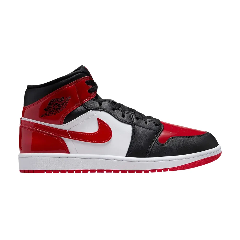 Jordan 1 Mid Patent Bred Toe for Sale | Authenticity Guaranteed | eBay