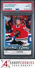 2017 UPPER DECK #211 JOHN HAYDEN RC YOUNG GUNS PSA 10