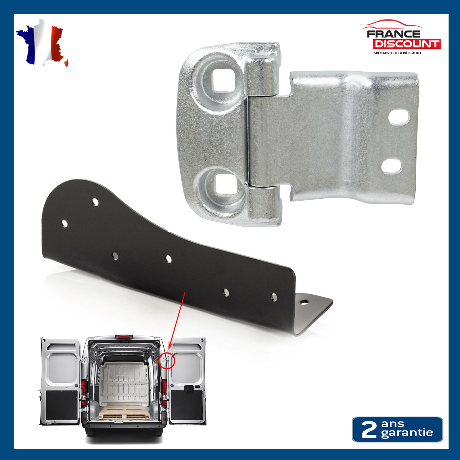 Plaque de renfort + charnière arrière droite 1610799580 haute durabilité pour Peugeot Boxer
