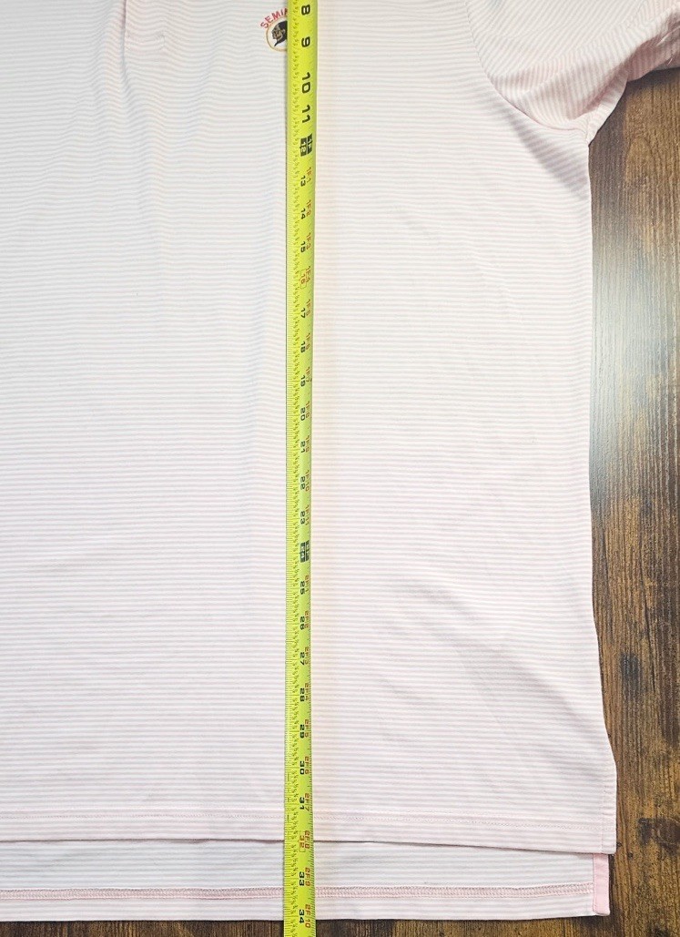 Polo Golf Ralph Lauren Seminole Shirt Mens XL Pink White Striped Performance thumbnail 7