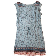 Farm Rio Brazil Floral Mini Dress Women's Small Viscose Drawstring Waist