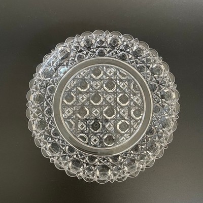 Early American Pattern Glass Daisy & Diamond 7'' Bread Dessert Pie Plate