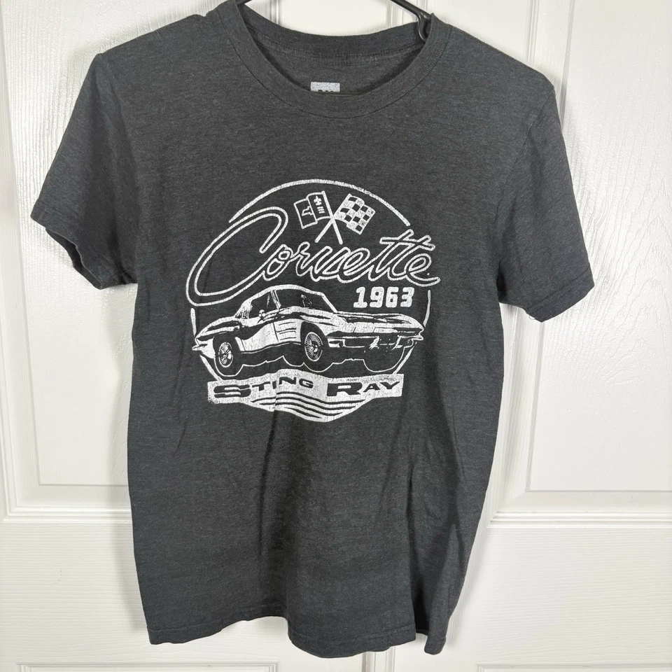 GM Official Corvette Sting Ray T-Shirt Men Small Graphic Print Gray - Image 2 of 4