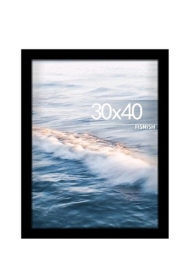 Black MDF Wood 30x40 Picture Frame Scratch-Proof Plexiglass for Wall Mounting