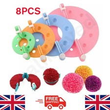 8pcs Pom pom Maker Fluff Ball Weaver Needle Bobble Craft DIY Tool UK