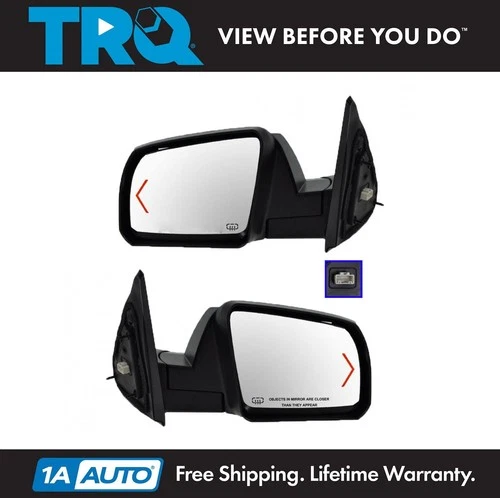 TRQ Power Heated Signal Side Mirror Textured Caps Covers Set for Toyota Tundra