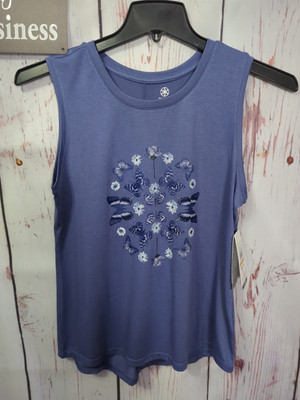 Gaiam NWT Size M Purple Butterfly Studio To Street Easy Fit Sleeveless     [KL7]
