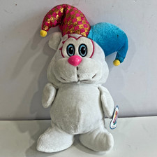 NANCO Mardi Gras Jester Hat Teddy Bear 9" red blue white Plush Stuffed Soft Toy