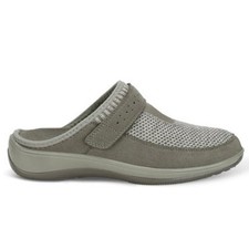 Orthofeet Louise Orthopedic Mule Shoes Taupe Stretch Comfort Arch Support