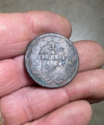 Large 1860 1/4 Real-Chihuahua, Mexico-Found Fort Craig NM in the 1960's