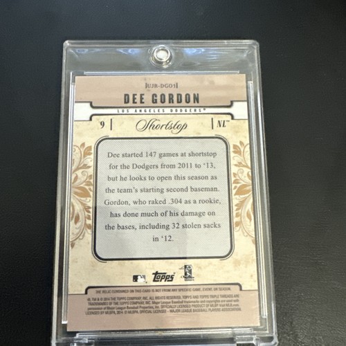2014 Topps Triple Threads dee gordon Patch /27 - Picture 2 of 2
