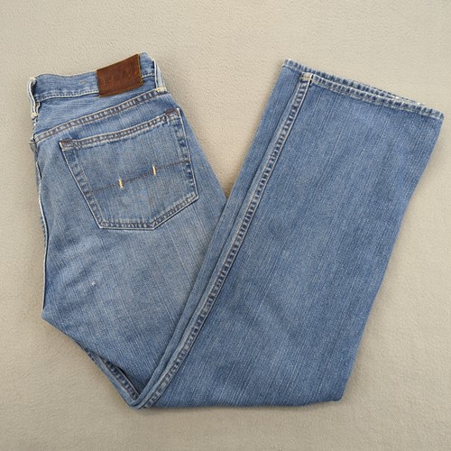 Polo Ralph Lauren 867 Jeans Mens 31x30 Straight Denim Y2K Distressed Zip Fly