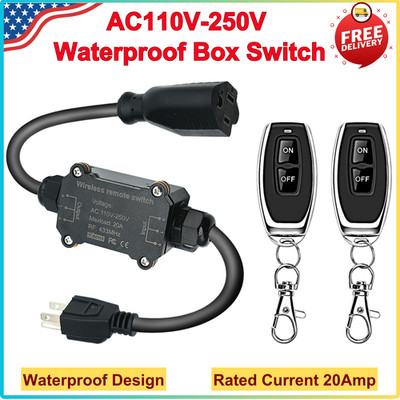 AC110V Waterproof Remote Control Power Switch with 164ft Long Range, AC110V/120V