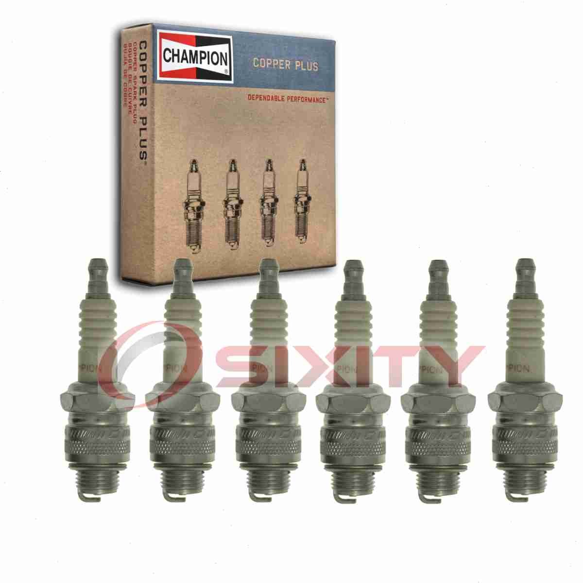 6 pc Champion Copper Plus Spark Plugs for 1960-1962 Chevrolet C40 4.3L L6 nl