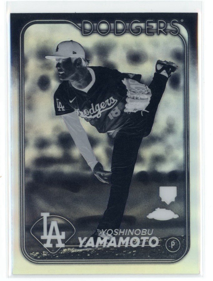 2024 Topps Chrome Yoshinobu Yamamoto Negative Refractor RC #18 Dodgers