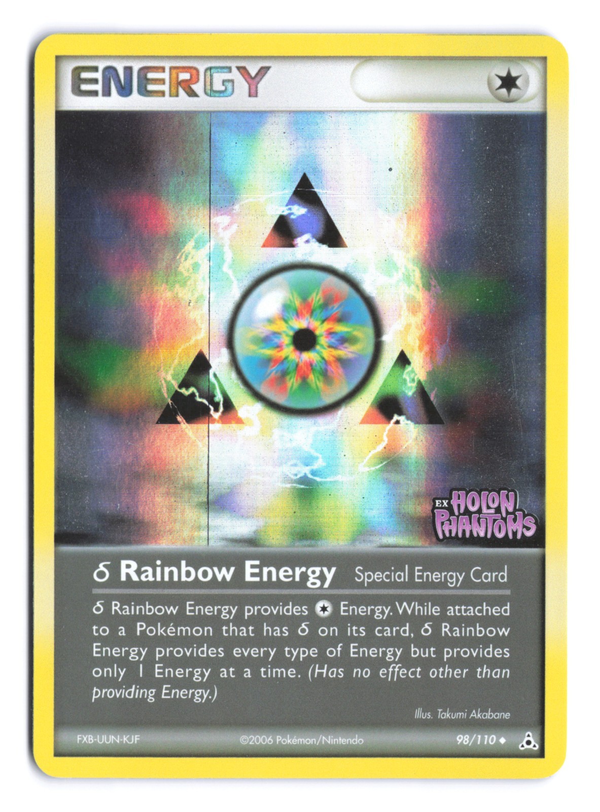 Pokemon Rainbow Energy 98/110 EX Holon Phantoms Stamped Reverse Rev Holo Foil