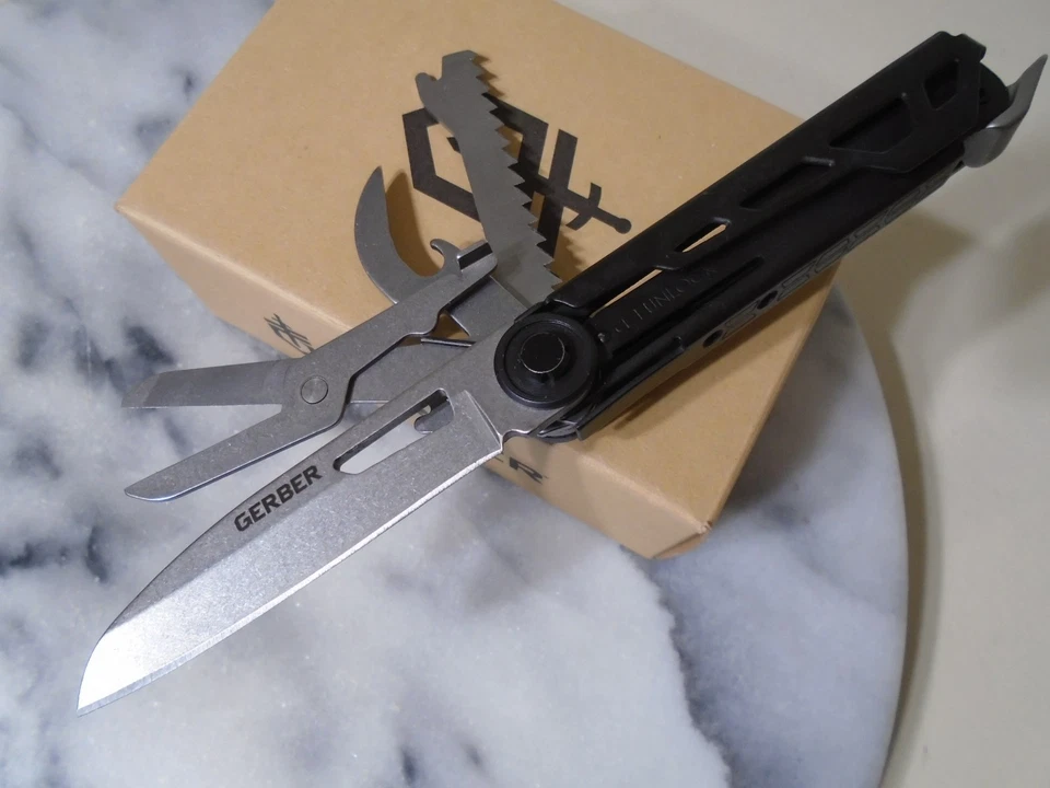 Gerber Armbar Scout Onyx Pocket Knife Multitool Scissors Saw Opener 1064400 New - Image 2 of 4