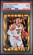 2025 TOPPS CHROME GOLD RAYWAVE #25 NIKOLA JOKIC 4/50 PSA 9
