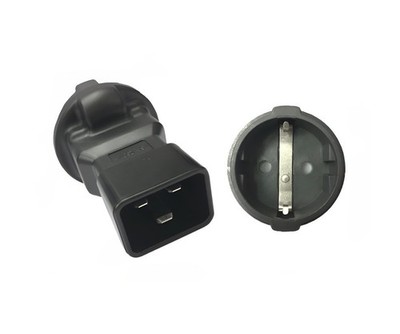 DINIC Netzadapter Schutzkontakt-Buchse auf C20 Stecker