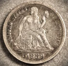 1889 LIBERTY SEATED DIME  ** A FINE COIN **  (8066)