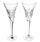 Waterford Disney Crystal Cut Clear Mickey Icon Champagne Wine Flutes Retired