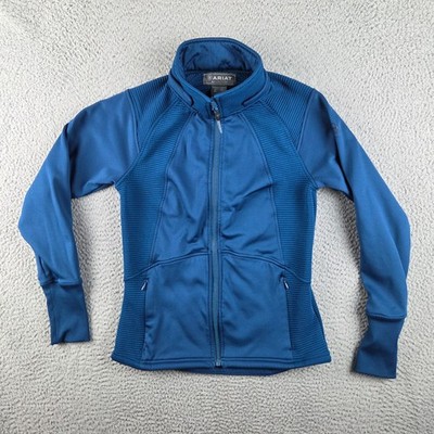 Ariat Jacket Sweatshirt Womens XS Blue Full Zip AriatTEK Riding Wilde Ribbed
