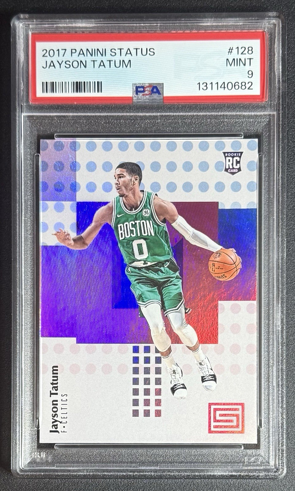 2017 Panini Status Jayson Tatum Boston Celtics Rookie Card RC #128 PSA 9