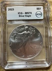 2023  American Silver Eagle 1 OZ ICG MS70 #133