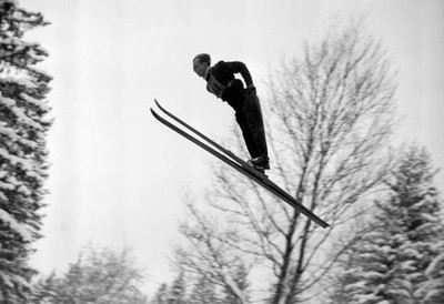 International Skiing competition Le Brassus 1954 Ski Jumping Ewald- Old Photo