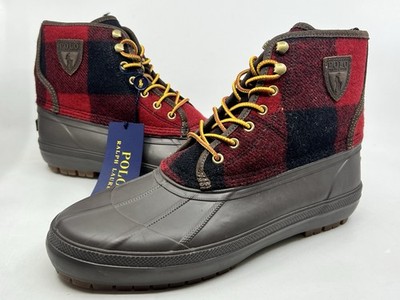 Polo Ralph Lauren Claus Buffalo Check Lace-up Boots Size 10