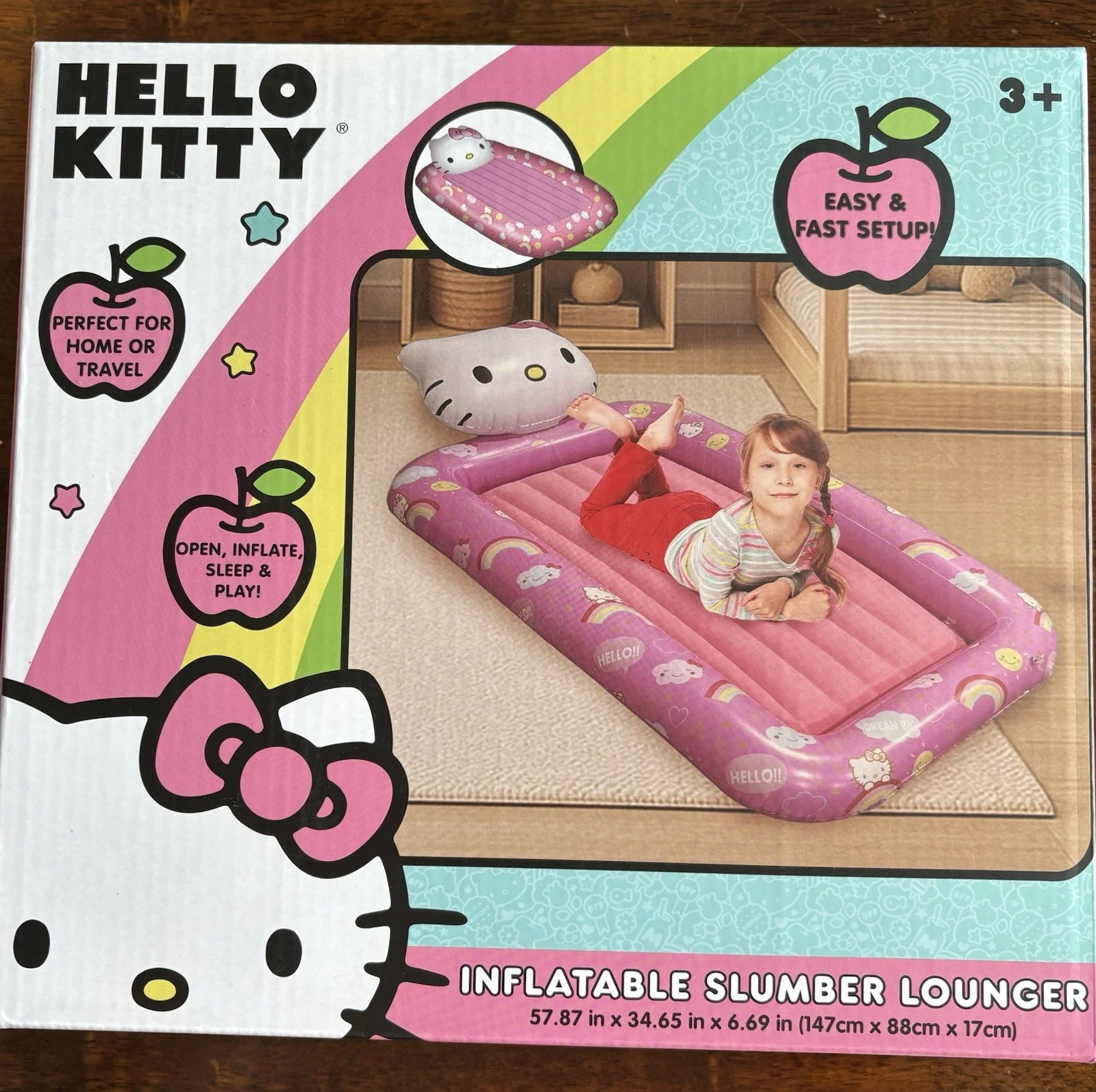 Hello Kitty Inflatable Slumber Lounger Great Travel Bed for Kids Ages 3+
Opens in a new window or ta