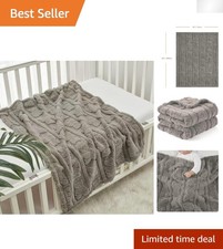 Versatile 30"x40" Cozy Sherpa Baby Blanket - Swaddle, Stroller Cover,  More