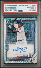 2021 BOWMAN CHROME MB AUTOS #WD WILMAN DIAZ PSA 10 AUTO 10